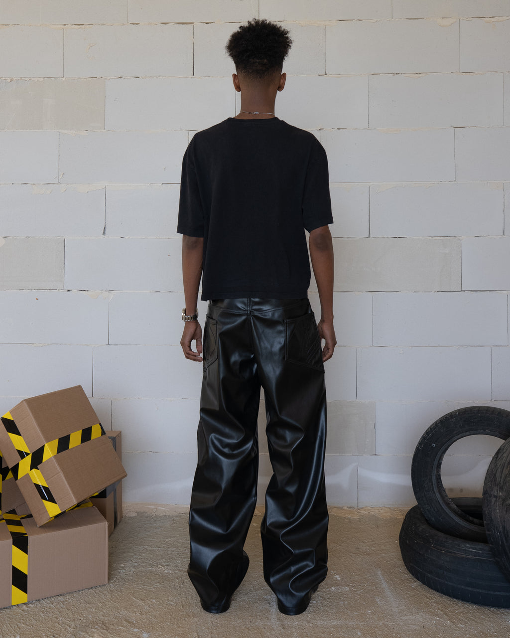 BLACK GARBAGE PANTS
